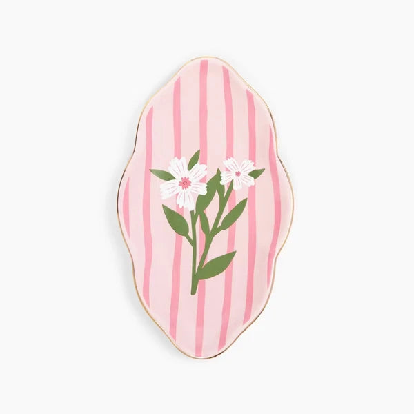 Mother's Day Floral Stripe Trinket Tray - 14.89" X 22.51", Best gift for mum, sweet mother