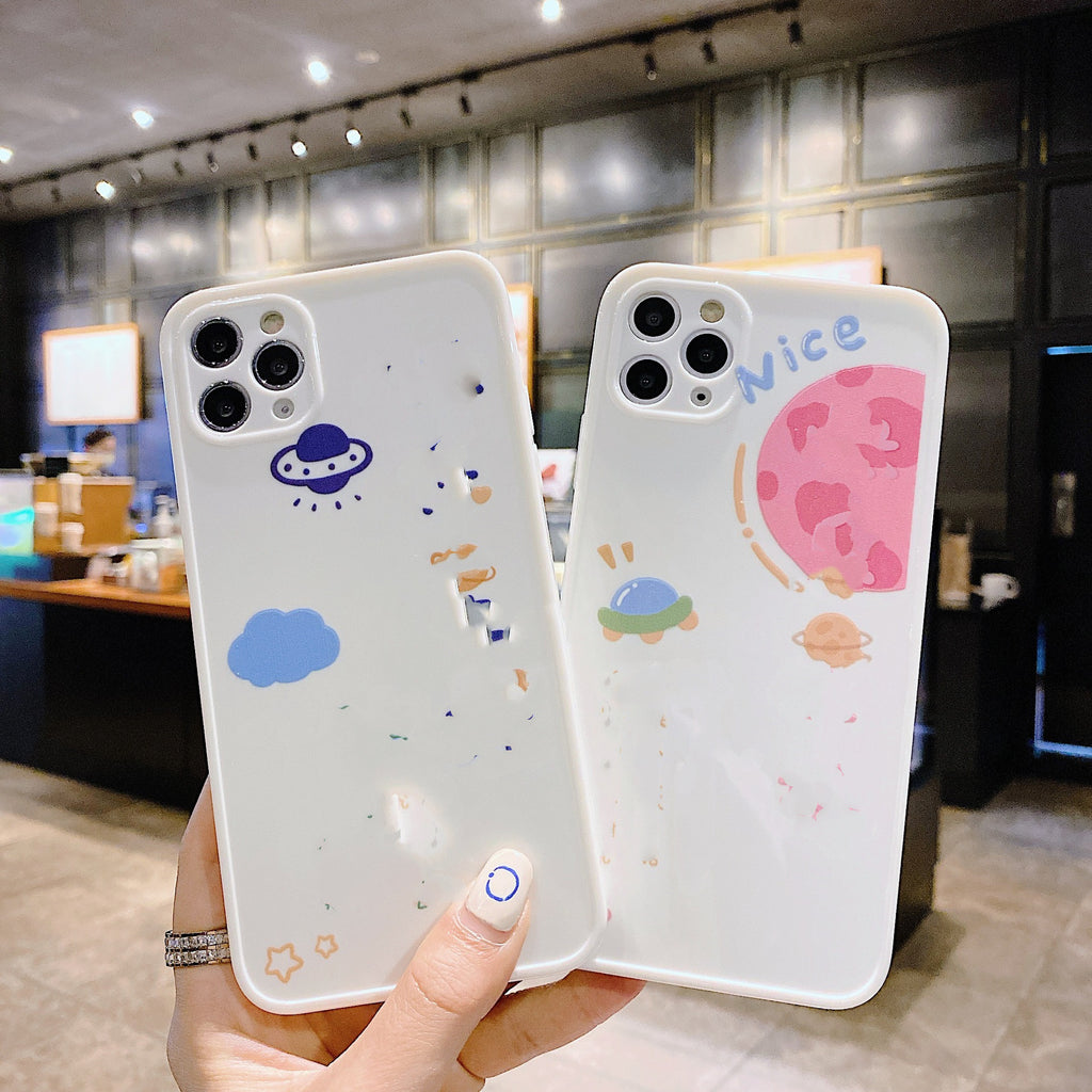 Compatible with Apple, Happy Planet IPhone 12 Case Personalized Text