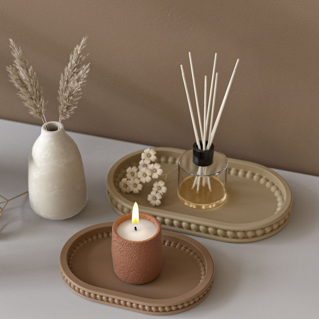Oval Beaded Tray Decorative Epoxy Mold