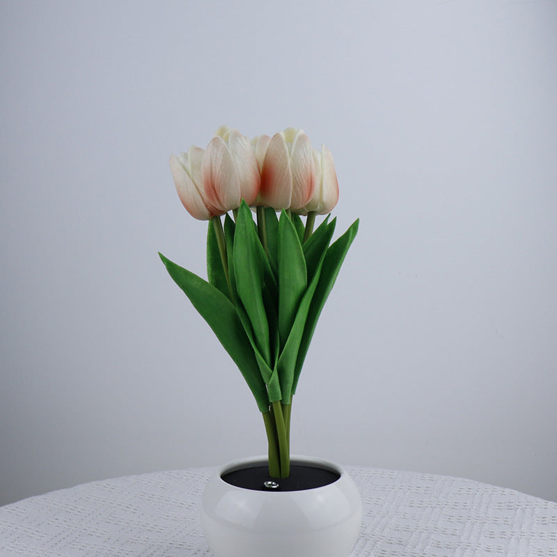Decorative Ceramic LED Mood Night Light In A Faux Flower Pot