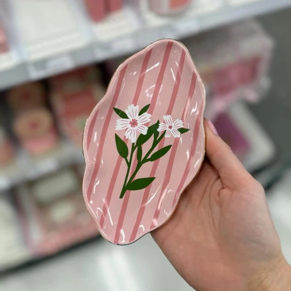 Mother's Day Floral Stripe Trinket Tray - 14.89" X 22.51", Best gift for mum, sweet mother