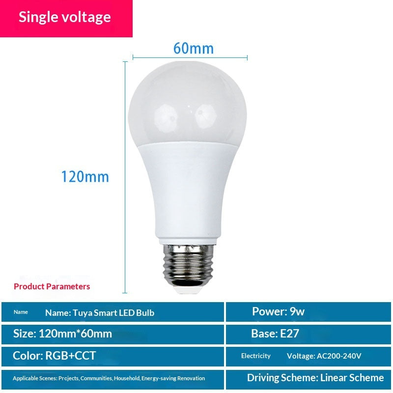 LED Smart Color-changing Bulb With E27 Screw Baseinternet-famous Multi-color Mood-boosting RGB Light