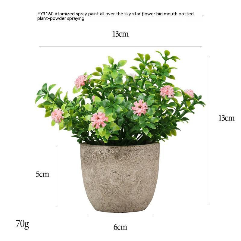 Simulation Starry Mini Pulp Pot Plastic Green Plant,  house decorative plant , office decorative plant