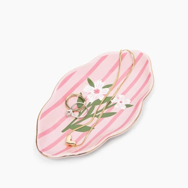Mother's Day Floral Stripe Trinket Tray - 14.89" X 22.51", Best gift for mum, sweet mother