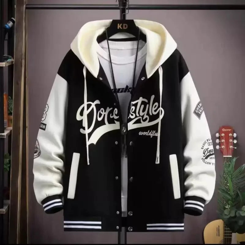 YiXin Oversized Hoodie Men 2023 Top Quality Hoodies for Men Loose Casual Printed Letter  Patchwork Men Hoodies