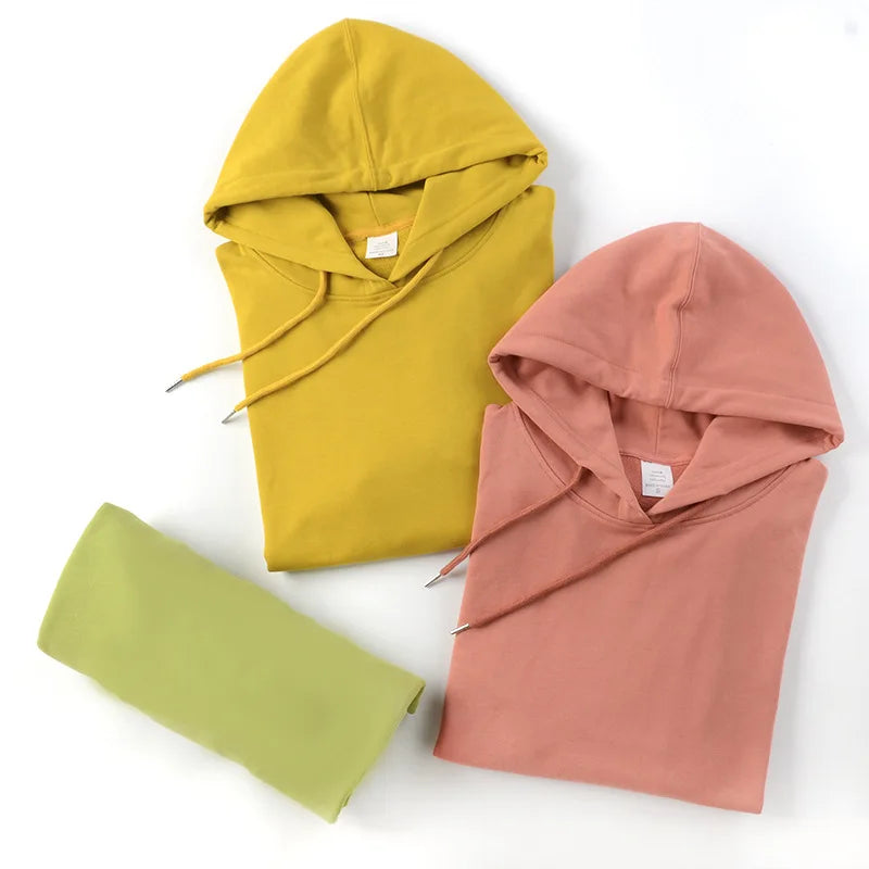 Hoodies Men's Pullover Bulk Oversized Hoodies for Men Custom Logo 450gsm Silk Lined Plane Blank  Hoodie