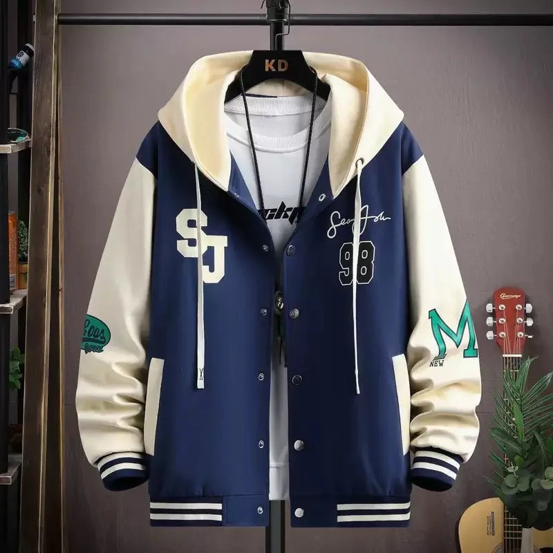 YiXin Oversized Hoodie Men 2023 Top Quality Hoodies for Men Loose Casual Printed Letter  Patchwork Men Hoodies