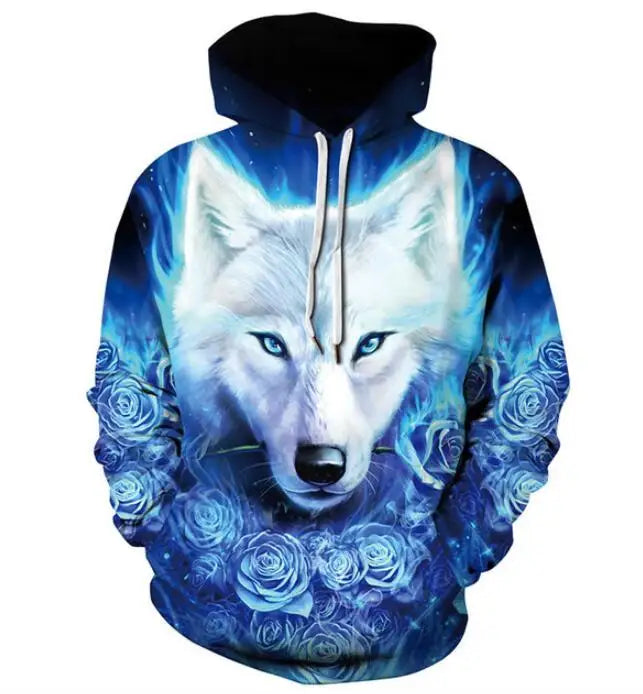 Hot 3D Wolf Printed Hoodies for Men New Style Animal Printing Hoodie Men Fashion Harajuku Funny Oversize Pullover S-4XL