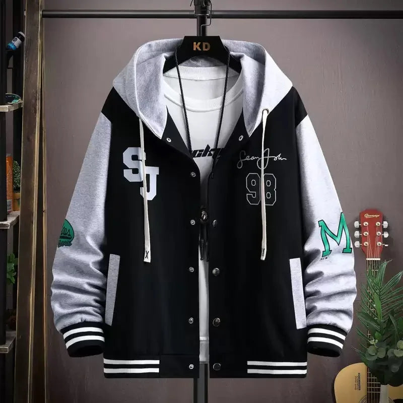YiXin Oversized Hoodie Men 2023 Top Quality Hoodies for Men Loose Casual Printed Letter  Patchwork Men Hoodies