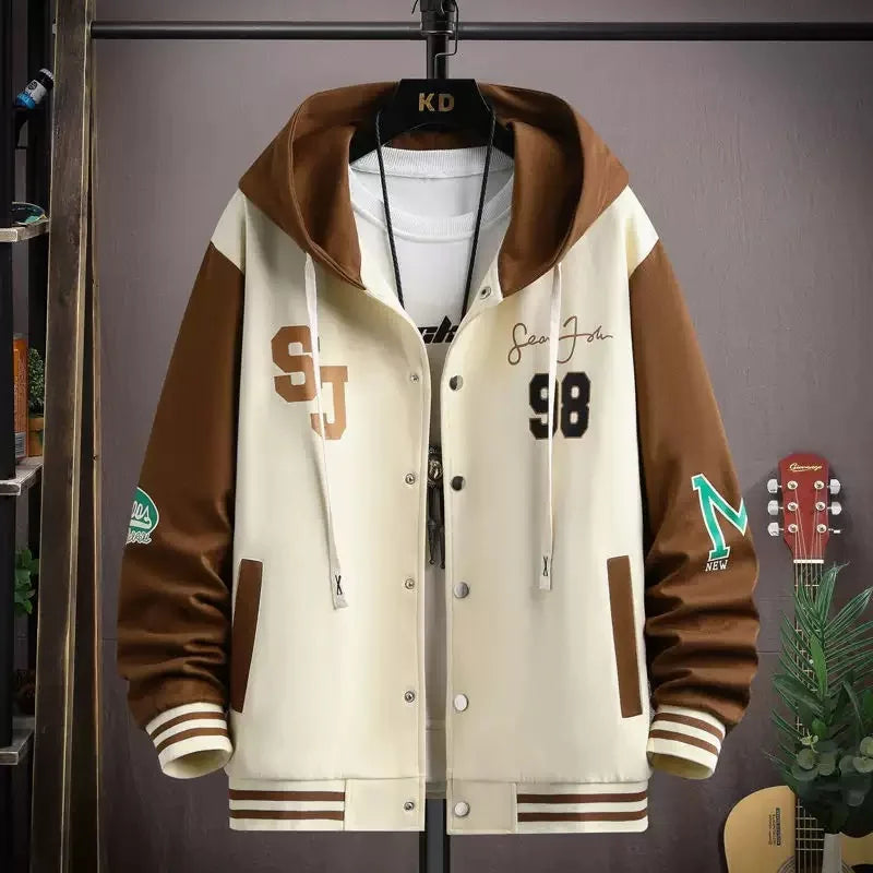 YiXin Oversized Hoodie Men 2023 Top Quality Hoodies for Men Loose Casual Printed Letter  Patchwork Men Hoodies