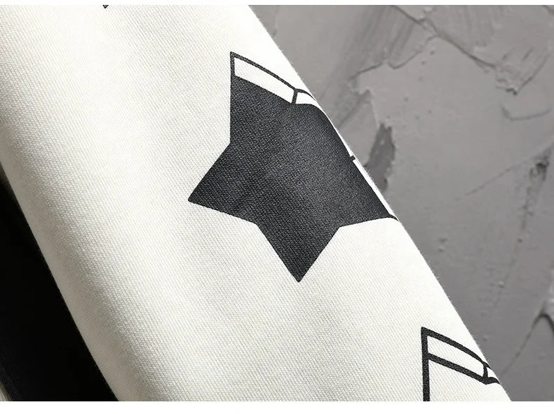 YiXin Oversized Hoodie Men 2023 Top Quality Hoodies for Men Loose Casual Printed Letter  Patchwork Men Hoodies