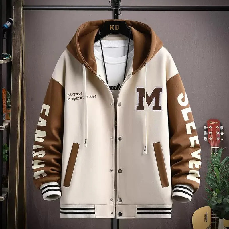 YiXin Oversized Hoodie Men 2023 Top Quality Hoodies for Men Loose Casual Printed Letter  Patchwork Men Hoodies
