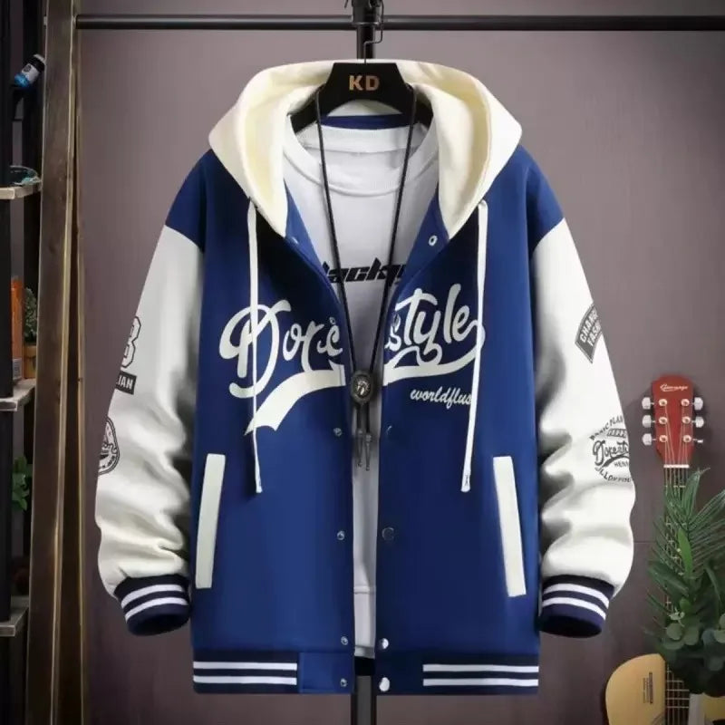YiXin Oversized Hoodie Men 2023 Top Quality Hoodies for Men Loose Casual Printed Letter  Patchwork Men Hoodies