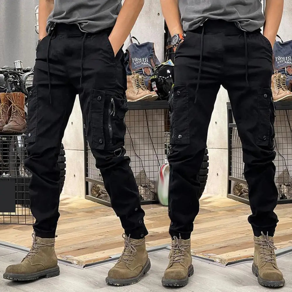 Pants for Mens Elastic Casual Trousers Zipper Multi Pocket Joggers Male Trousers Work Pants Jogging Pants