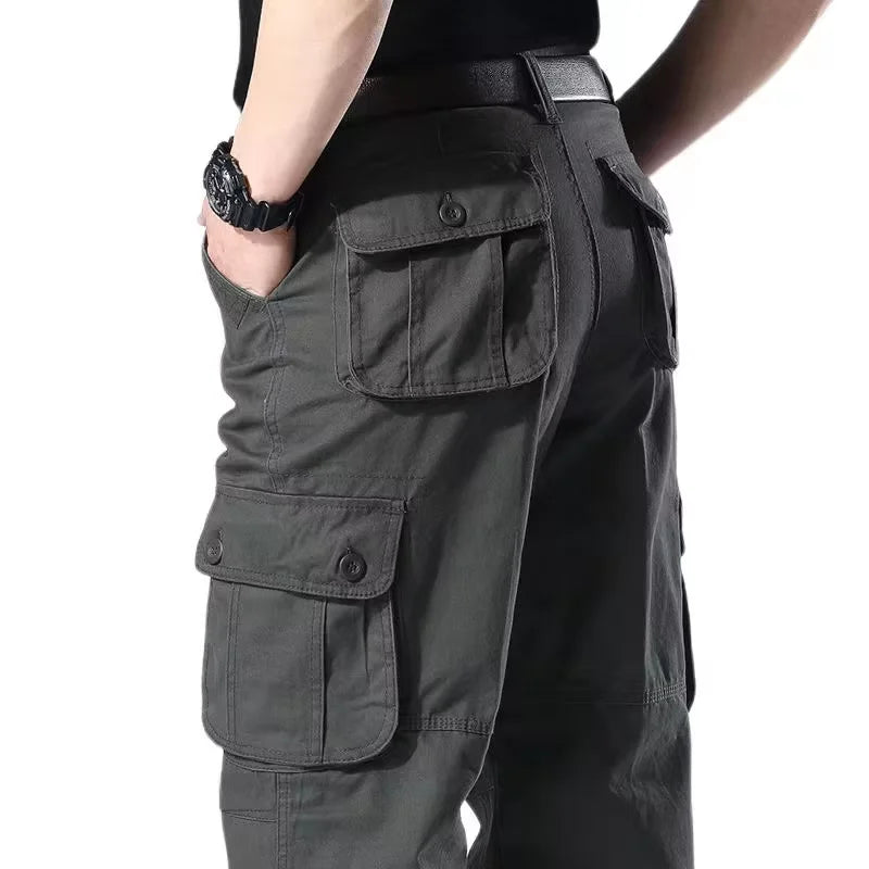 New Men Cargo Pants Pants 6 Pockets Fashion Cargo Pants Quality Cotton Outdoor Male Casual Pants