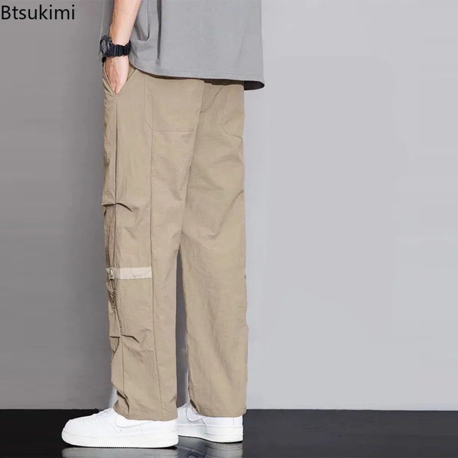 Cargo Pants Men's Spring and Summer Thin Sport Climbing Pants Straight Leg Mountain Casual Waterproof Quick Drying Wide Leg Long