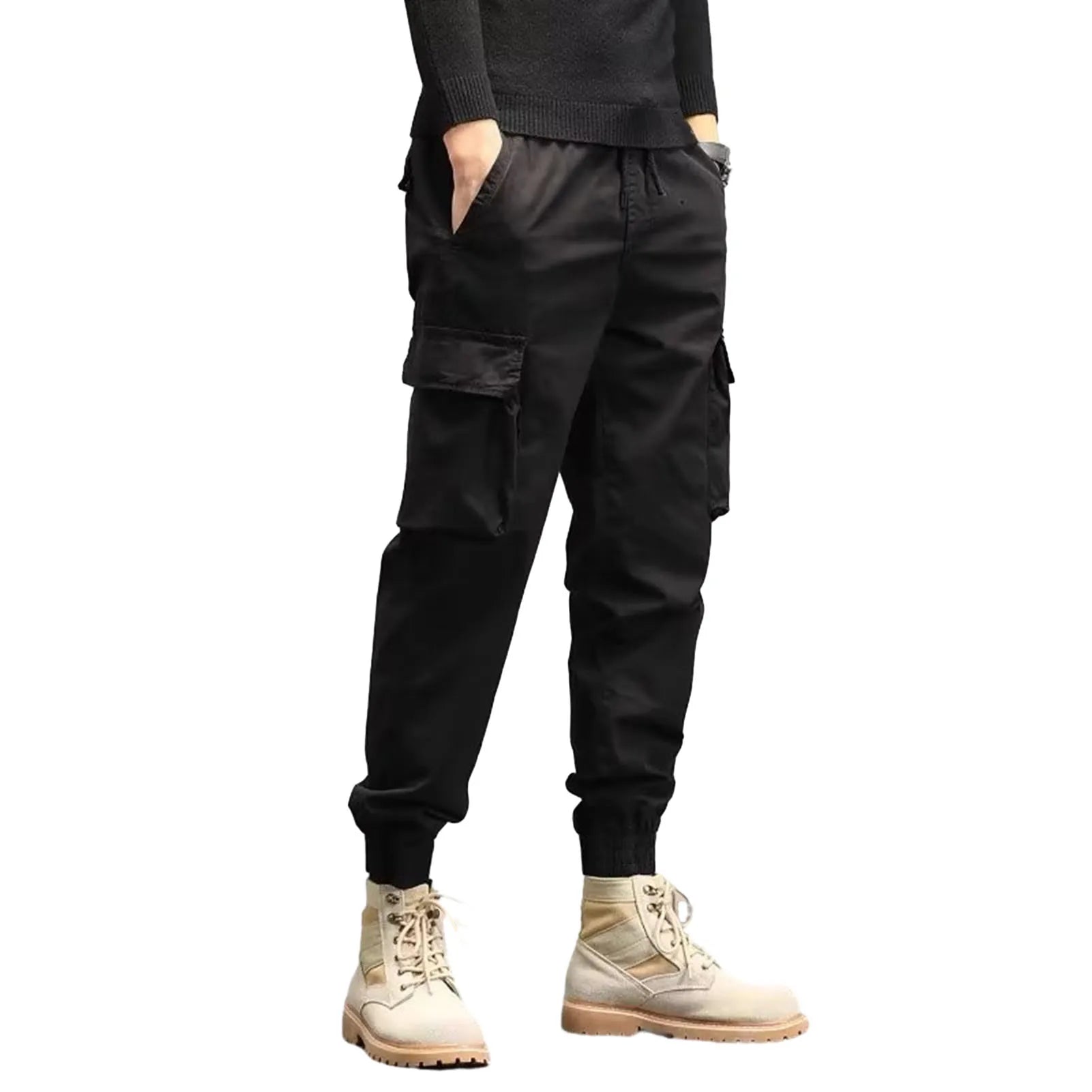 Pants for Mens Elastic Casual Trousers Zipper Multi Pocket Joggers Male Trousers Work Pants Jogging Pants