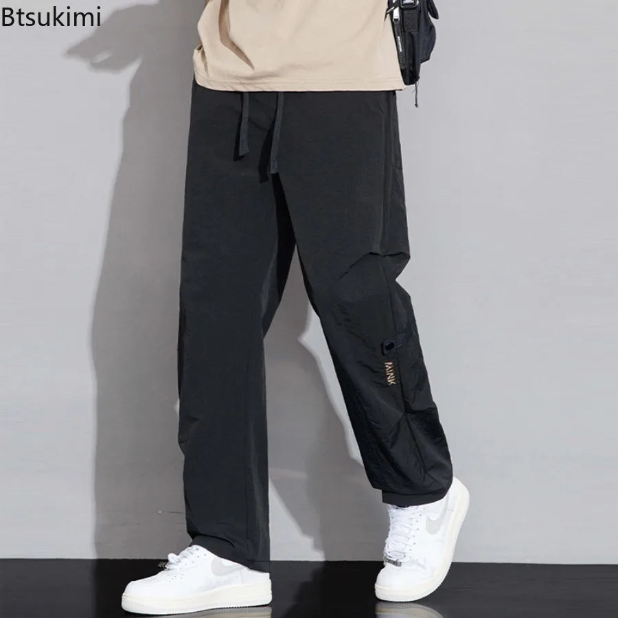 Cargo Pants Men's Spring and Summer Thin Sport Climbing Pants Straight Leg Mountain Casual Waterproof Quick Drying Wide Leg Long