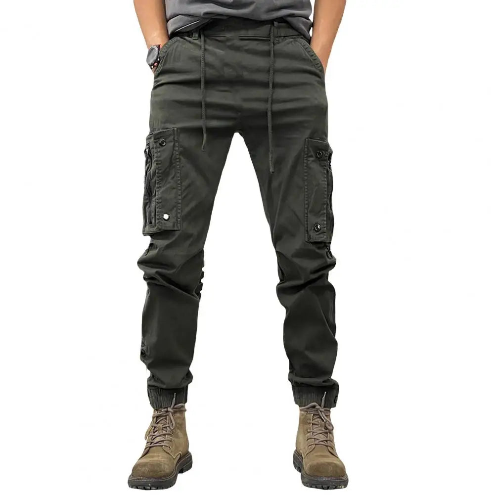 Pants for Mens Elastic Casual Trousers Zipper Multi Pocket Joggers Male Trousers Work Pants Jogging Pants