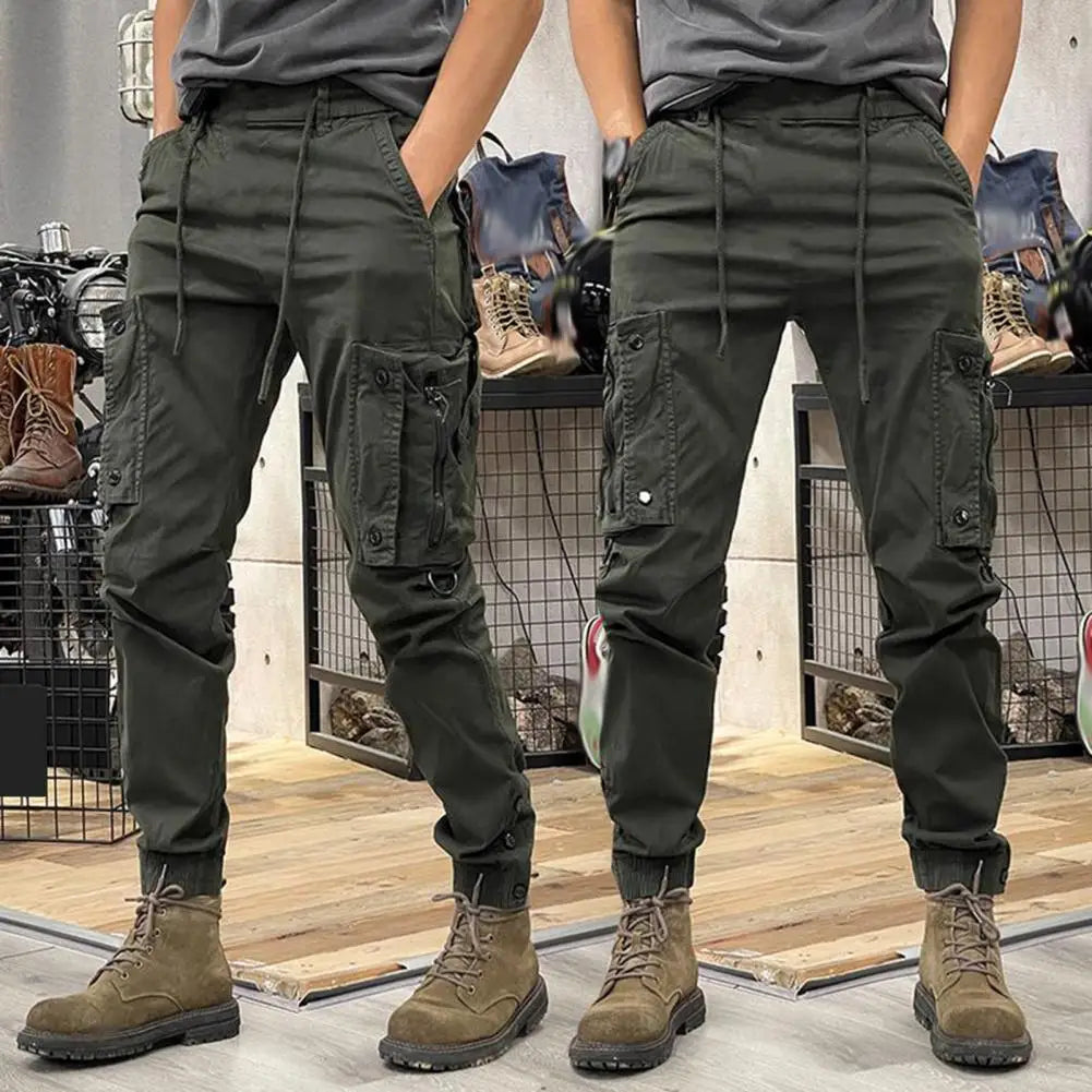Pants for Mens Elastic Casual Trousers Zipper Multi Pocket Joggers Male Trousers Work Pants Jogging Pants