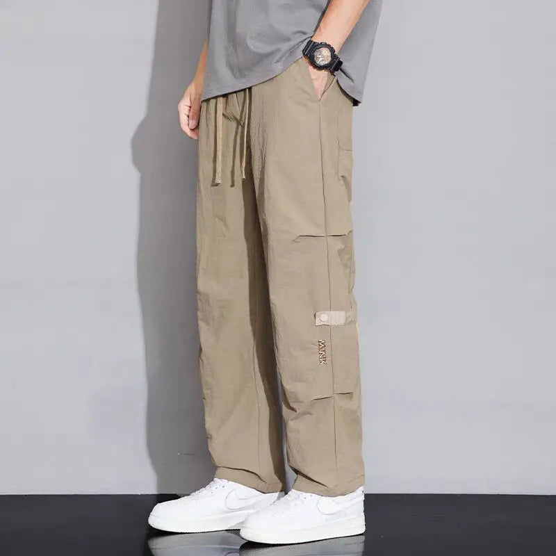 Cargo Pants Men's Spring and Summer Thin Sport Climbing Pants Straight Leg Mountain Casual Waterproof Quick Drying Wide Leg Long