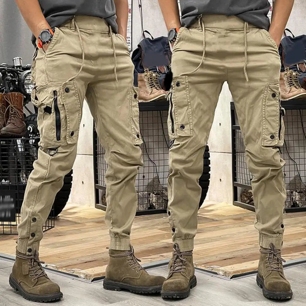 Pants for Mens Elastic Casual Trousers Zipper Multi Pocket Joggers Male Trousers Work Pants Jogging Pants