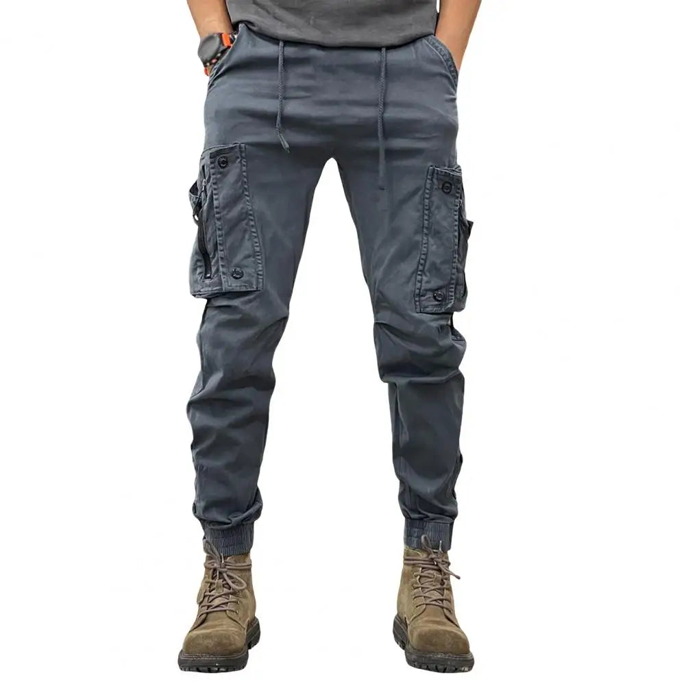 Pants for Mens Elastic Casual Trousers Zipper Multi Pocket Joggers Male Trousers Work Pants Jogging Pants