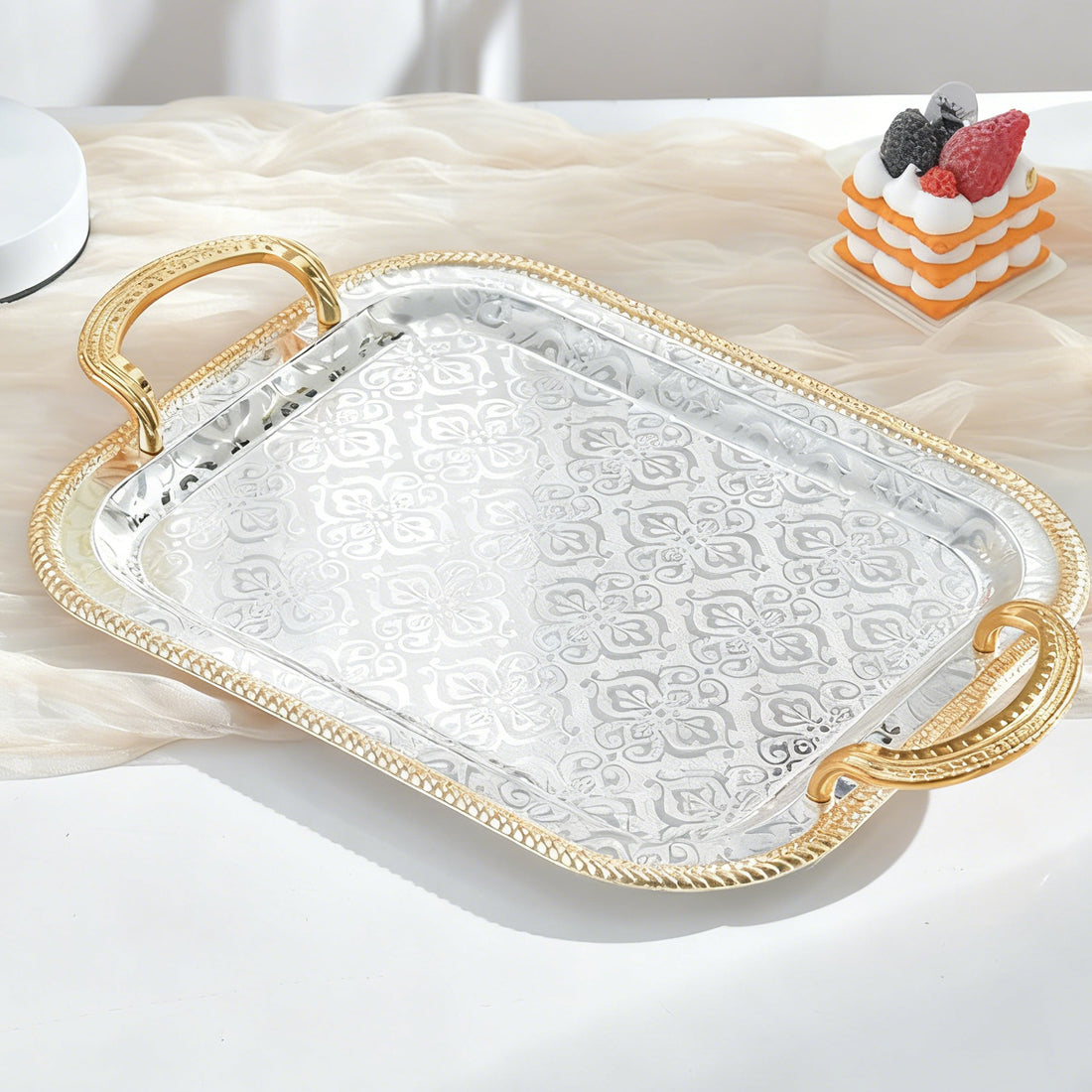 Rectangle Serving Tray With Handles For Gift Serving Tray Rectangle Decorative UK