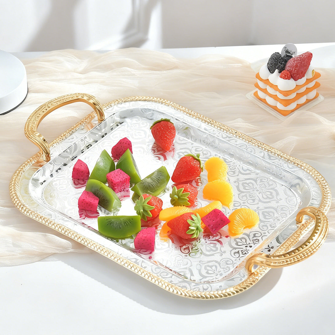 Rectangle Serving Tray With Handles For Gift Serving Tray Rectangle Decorative UK