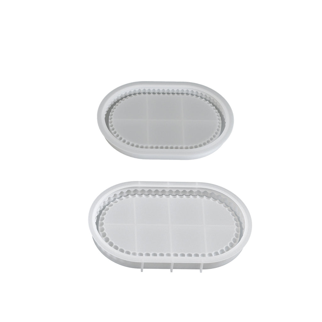 Oval Beaded Tray Decorative Epoxy Mold